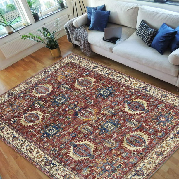 5X7 Living Room Rug Modern Vintage Traditional Carpet Pet & Kid Friendly 